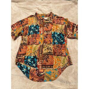 Vintage 80’s FRANK Button Down Short Sleeve Shirt Size Large